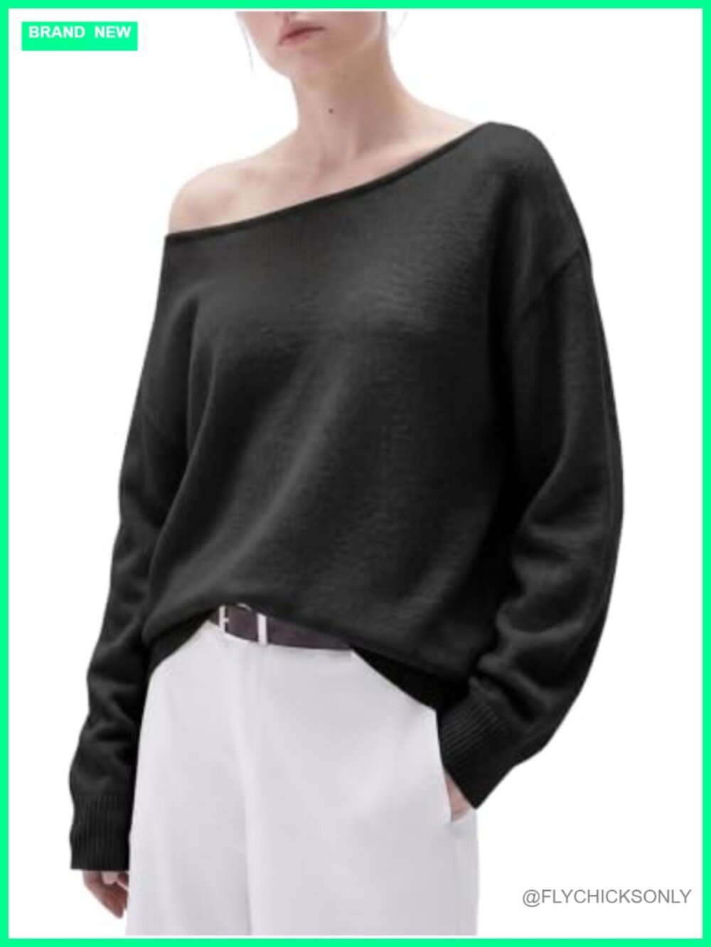 Cashmere Blend Oversized Boat Neck Pullover Sweater Women's Soft Knit
